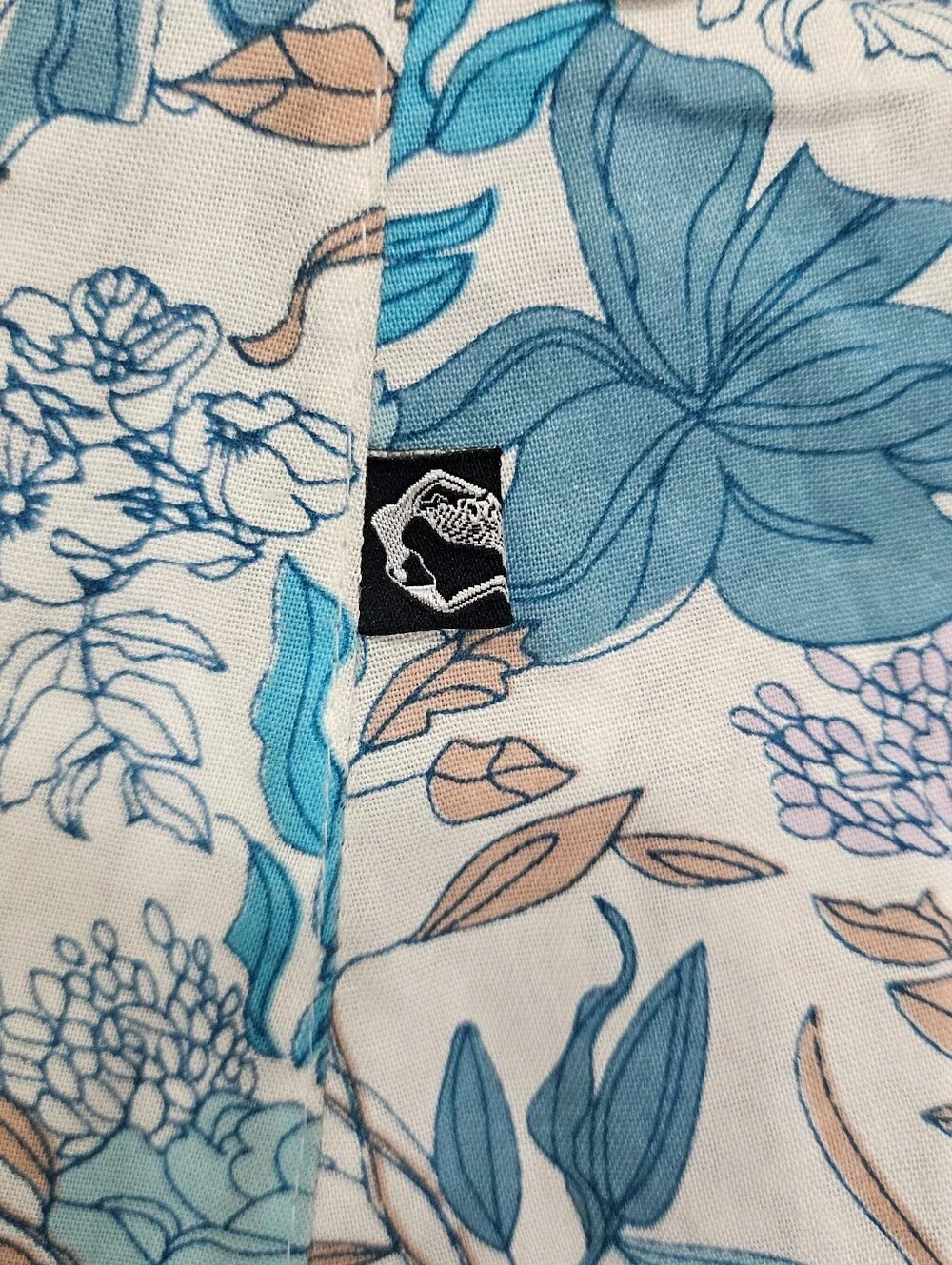 Zand Amsterdam Reversible Wrap Skirt Cotton Adjustable Blue Mandala Aqua Floral